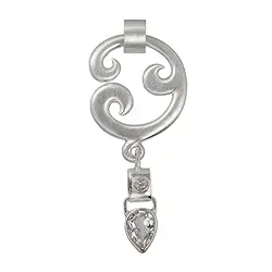 242005150037 Colgante "Paisley", plata, Topacio (blanco), 6 cm | Marco Schreier