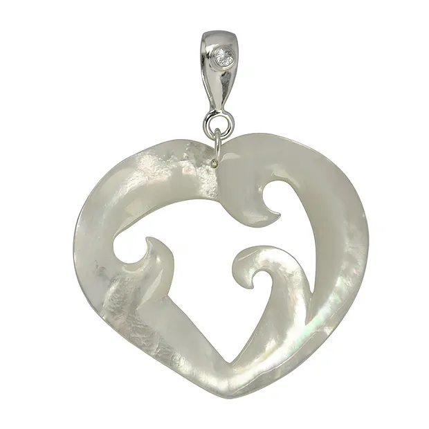 Mother of Pearl pendant, faceted topaz, approx. 4.5 cm | Marco Schreier