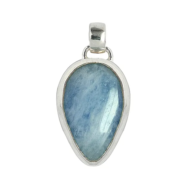 Aquamarine cabochon pendant, 3.0 cm | wholesaler gems, healing stones & jewelry