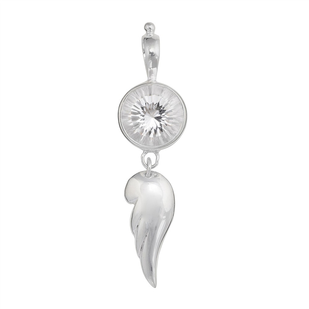 Anhänger Bergkristall facettiert mit Flügel, ca. 5,8cm | Marco Schreier