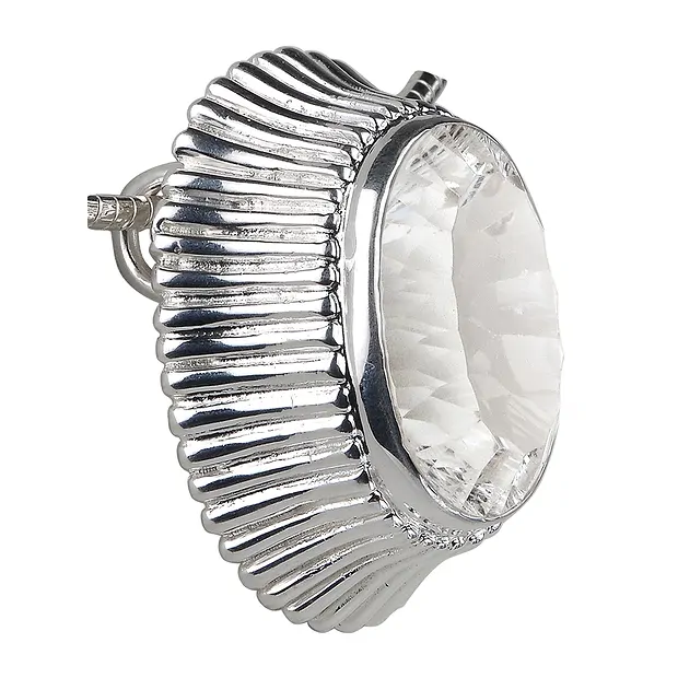 Pendentif Cristal de roche à facettes, 3,7cm | Marco Schreier