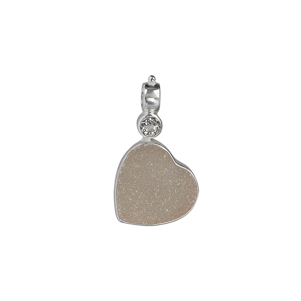 Anhänger Achat (Druzy) Herz, Topas, 3,5cm | GH Edelsteine, Heilsteine & Schmuck