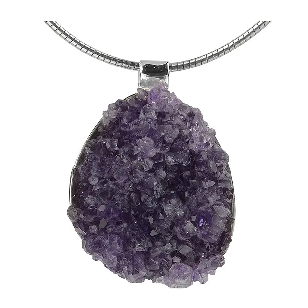 Amethyst crystal step pendant, 4.5 - 5.5 cm | wholesaler gems & healing stones