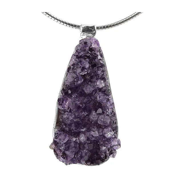 Amethyst crystal step pendant, 4.5 - 5.5 cm | wholesaler gems & healing stones