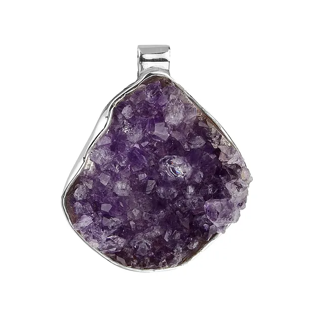 Amethyst crystal step pendant, 4.5 - 5.5 cm | wholesaler gems & healing stones