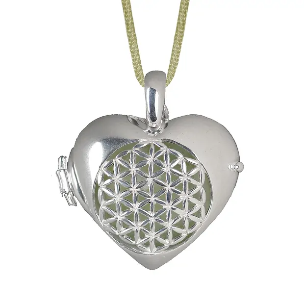 Pendentif Fleur de vie médaillon, 3,0cm, argent | Marco Schreier