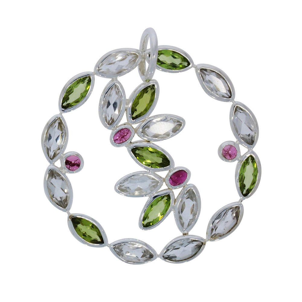 Pendant topaz, pperidot, tourmaline, 5.5 cm | wholesaler gems & healing stones