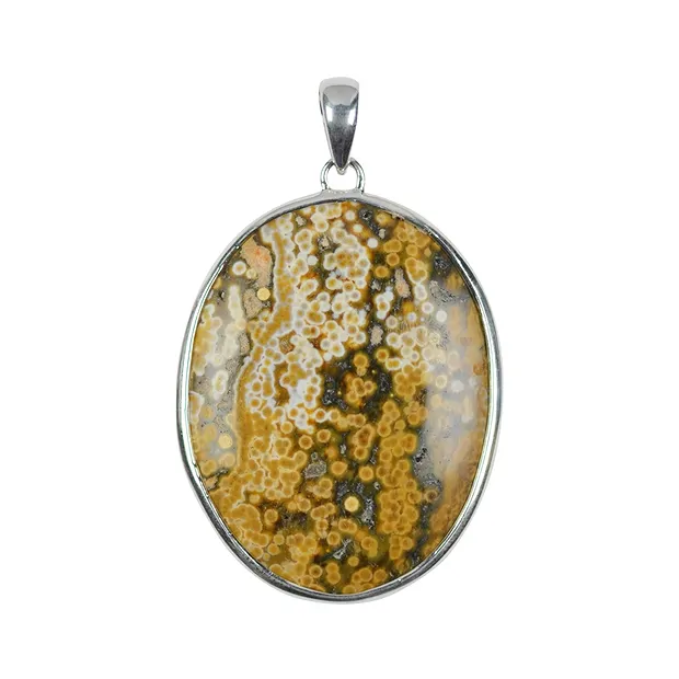Ocean Jasper pendant, oval (40 x 30mm), 5.2cm | wholesaler gems & healing stones