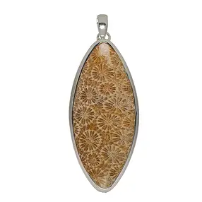 Petrified Coral pendant, Marquise (60 x 25mm), 7.0cm | Marco Schreier