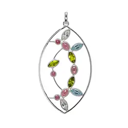 242005170075 Peridote, topaz, tourmaline pendant, 8.5 cm | wholesaler gems & healing stones