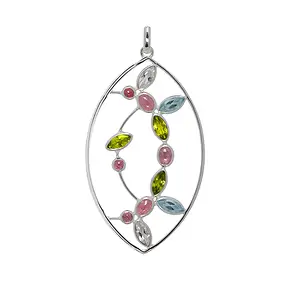 Pendentif Péridot, Topaze, Tourmaline, 8,5cm | Marco Schreier