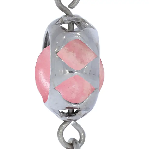 Pendentif mala Cristal de roche, rhodochrosite (remontant) | Marco Schreier
