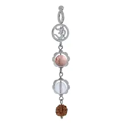 242005180011 Pendentif mala Cristal de roche, rhodochrosite (remontant) | Marco Schreier