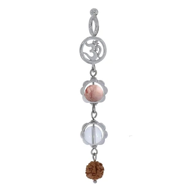Pendentif mala Cristal de roche, rhodochrosite (remontant) | Marco Schreier