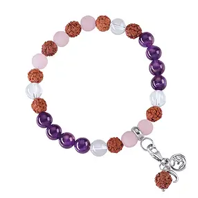 Mala Pendentif Améthyste, Cristal de roche, Quartz rose (vitalité) | Marco Schreier