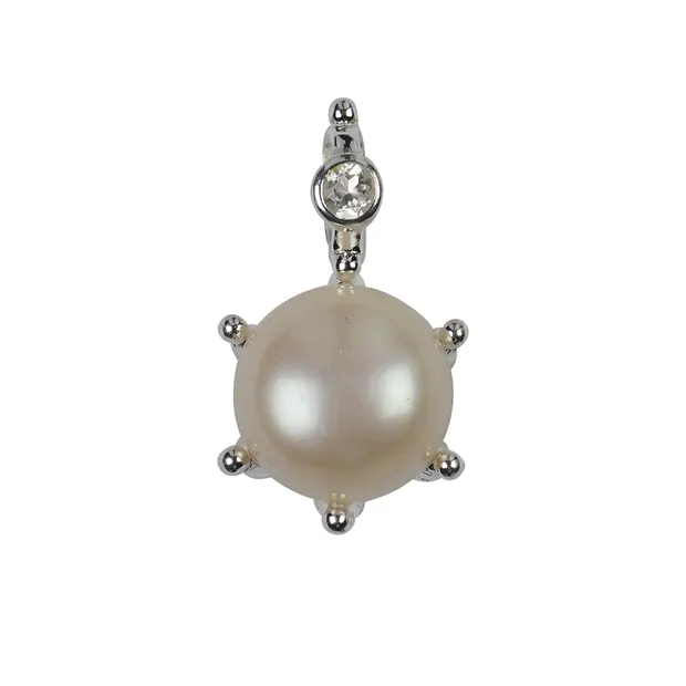 Pendentif Perle ronde, Topaze (blanche), 2,5cm | Marco Schreier