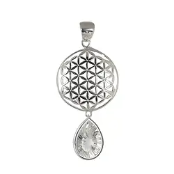 242005190001 Pendentif Fleur de vie avec Cristal de roche, 5,6cm | Marco Schreier