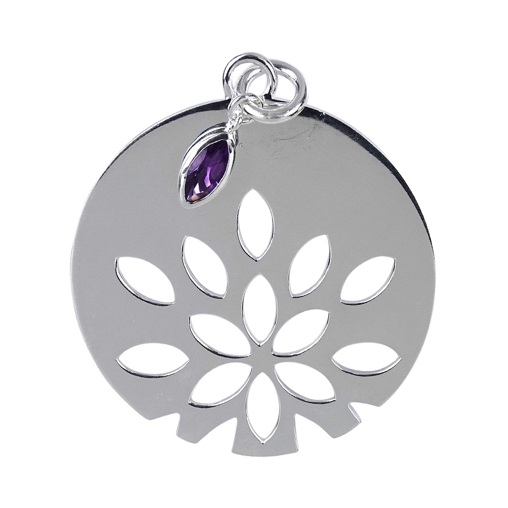 Anhänger Blätter mit Amethyst, 6,4cm | Schreier Edelsteine, Heilsteine & Schmuck
