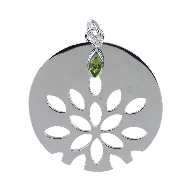 Leaves pendant with Peridote, 6.4 cm | wholesaler gems, healing stones & jewelry