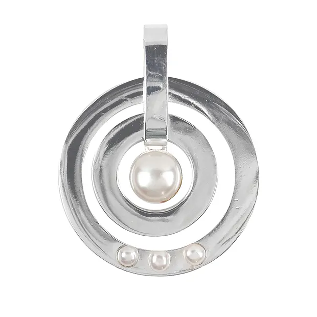 Pendentif cercles avec perles, 3,8cm | Marco Schreier