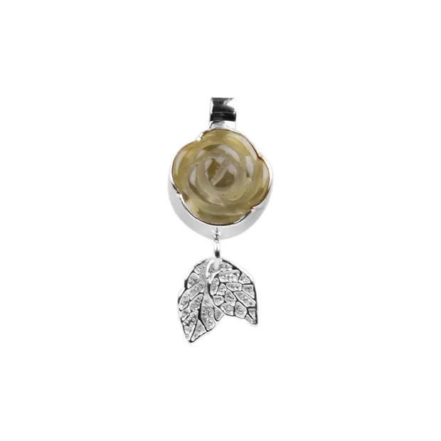 Rose Lemon Quartz pendant, 3.1 cm | wholesaler gems, healing stones & jewelry