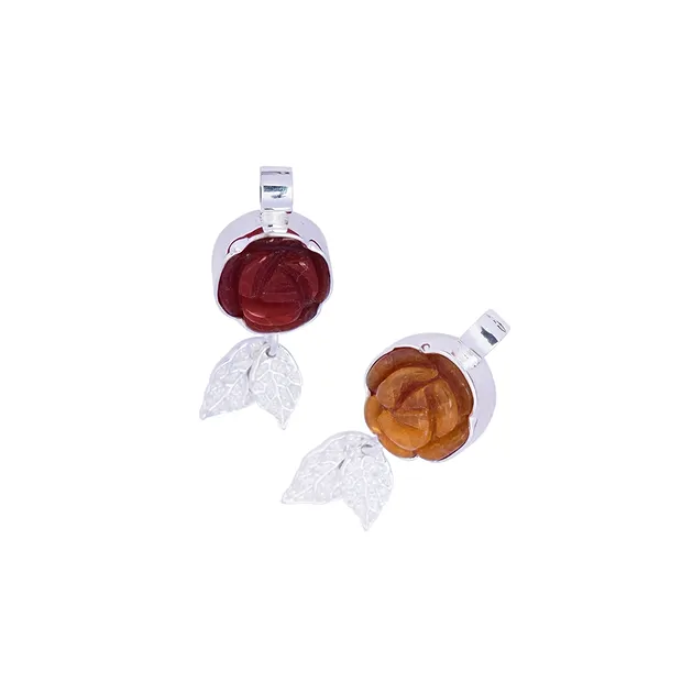 Pendentif Rose agate serpentine, 3,1cm | Marco Schreier