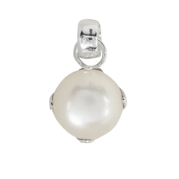 Anhänger Perle weiß (12mm), 2,3cm | Großhändler Edelsteine, Heilsteine & Schmuck
