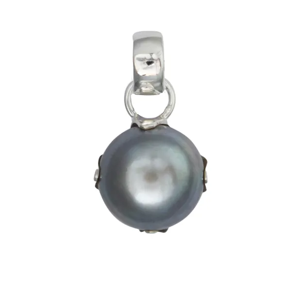 Anhänger Perle grau, 2,3cm | Mineralienhandlung Edelsteine, Heilsteine & Schmuck