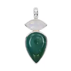 242005190070 Anhänger, Gemsilica-Tropfen, weißer Labradorit, 3,5 - 4,0cm | Marco Schreier