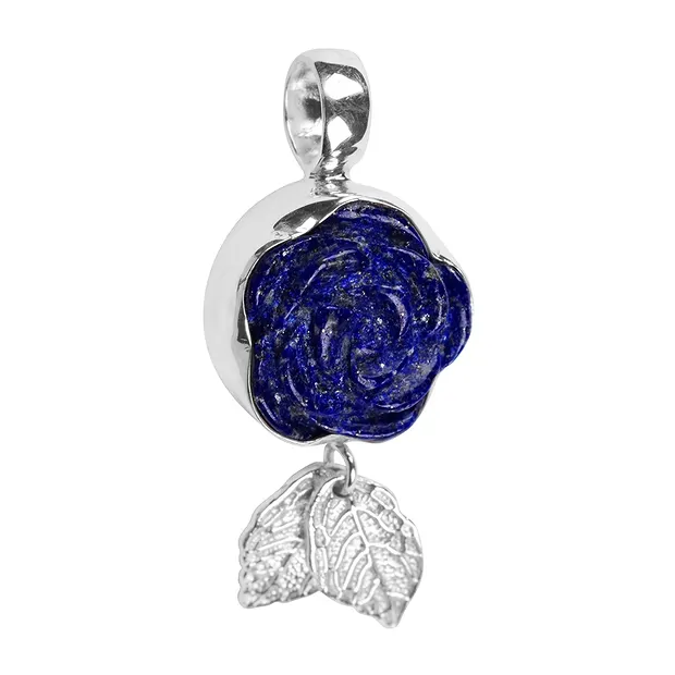 Lapis Lazuli rose pendant, 4.5 cm | wholesaler gems, healing stones & jewelry