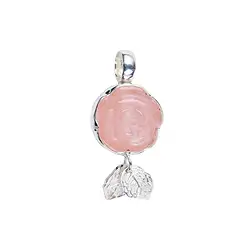 242005190080 Colgante Cuarzo rosa, 4,5 cm | piedras preciosas, piedras curativas y joyería