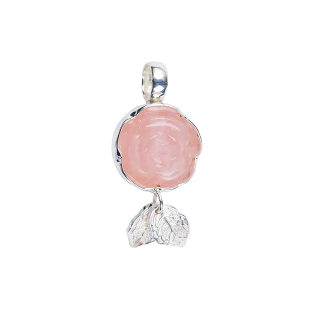 Anhänger Rose Rosenquarz, 4,5cm | Großhändler Edelsteine, Heilsteine & Schmuck