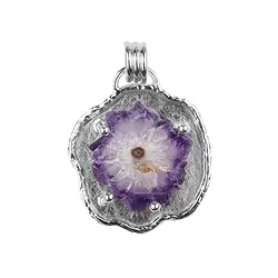 242005200006 Anhänger Amethyst-Achat-Querschnitt, 5,0cm | GH Edelsteine, Heilsteine & Schmuck