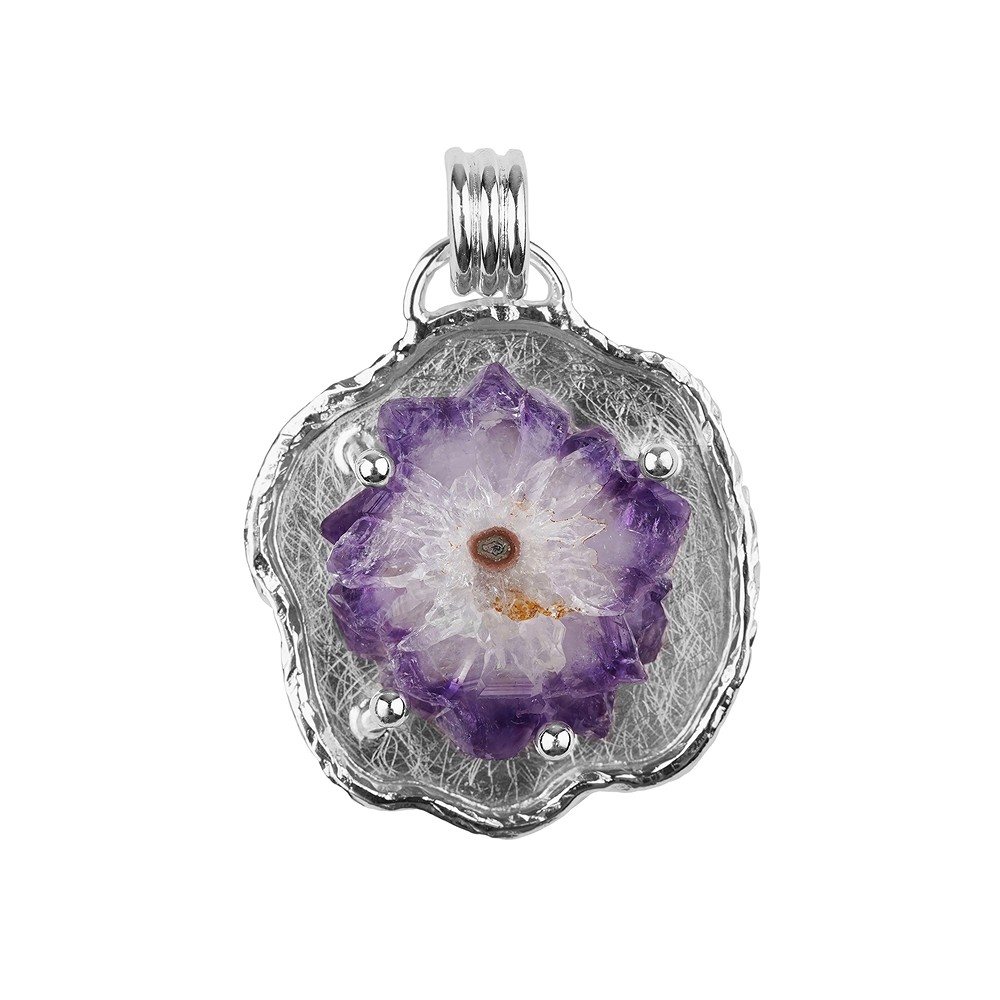 Pendentif Améthyste-Agate en coupe, 5,0cm | Marco Schreier