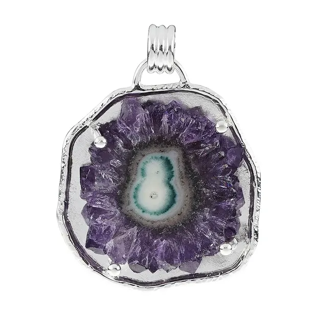 Pendentif Améthyste-Agate en coupe, 6,0cm | Marco Schreier