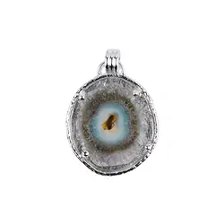 242005200009 Pendant amethyst Agate cross-section, 5.5 cm | wholesaler gems & healing stones