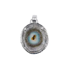 Pendentif coupe transversale améthyste-agate, 5,5cm | Marco Schreier