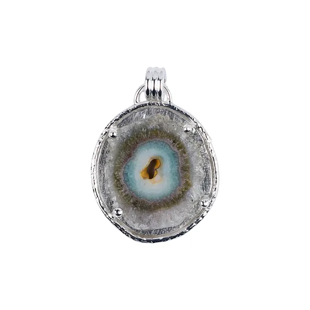 Pendentif coupe transversale améthyste-agate, 5,5cm | Marco Schreier