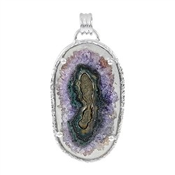 242005200011 Pendentif Agate-Améthyste, section ovale (45 x 30mm), 7,0cm | Marco Schreier