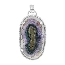 242005200011 Pendentif Agate-Améthyste, section ovale (45 x 30mm), 7,0cm | Marco Schreier