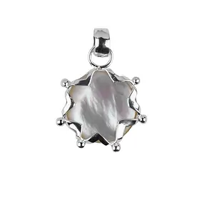 Pendentif Perle Mabe (blanche), monture dentelée, 3,0cm | Marco Schreier