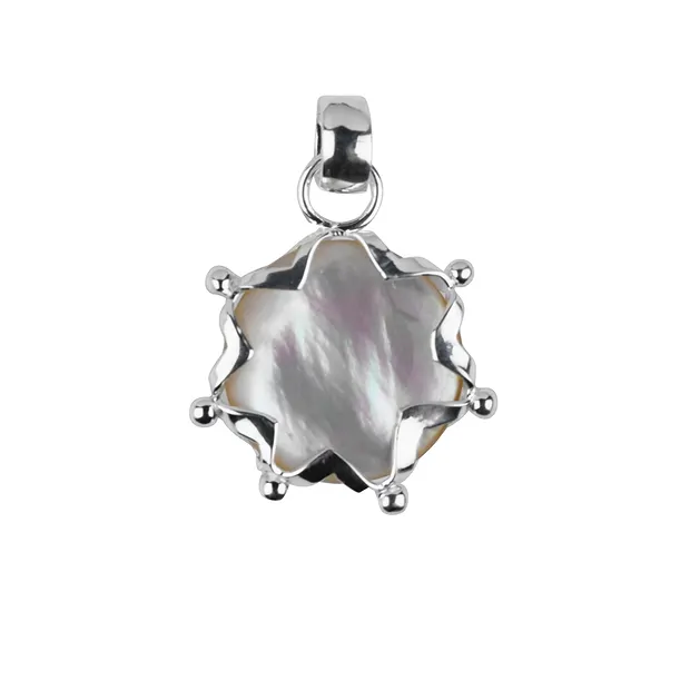 Colgante de perla mabe (blanca), engarzado, 3,0 cm | Marco Schreier