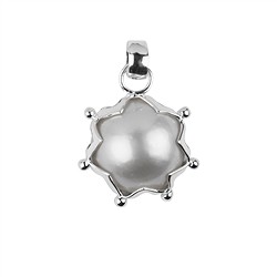 242005200023 Anhänger Mabe-Perle (weiß), Zackenfassung, 3,0cm | Marco Schreier