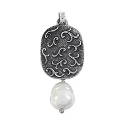 242005200071 Pendant tendril pearl white, 5.6 cm, partially blackened | Marco Schreier