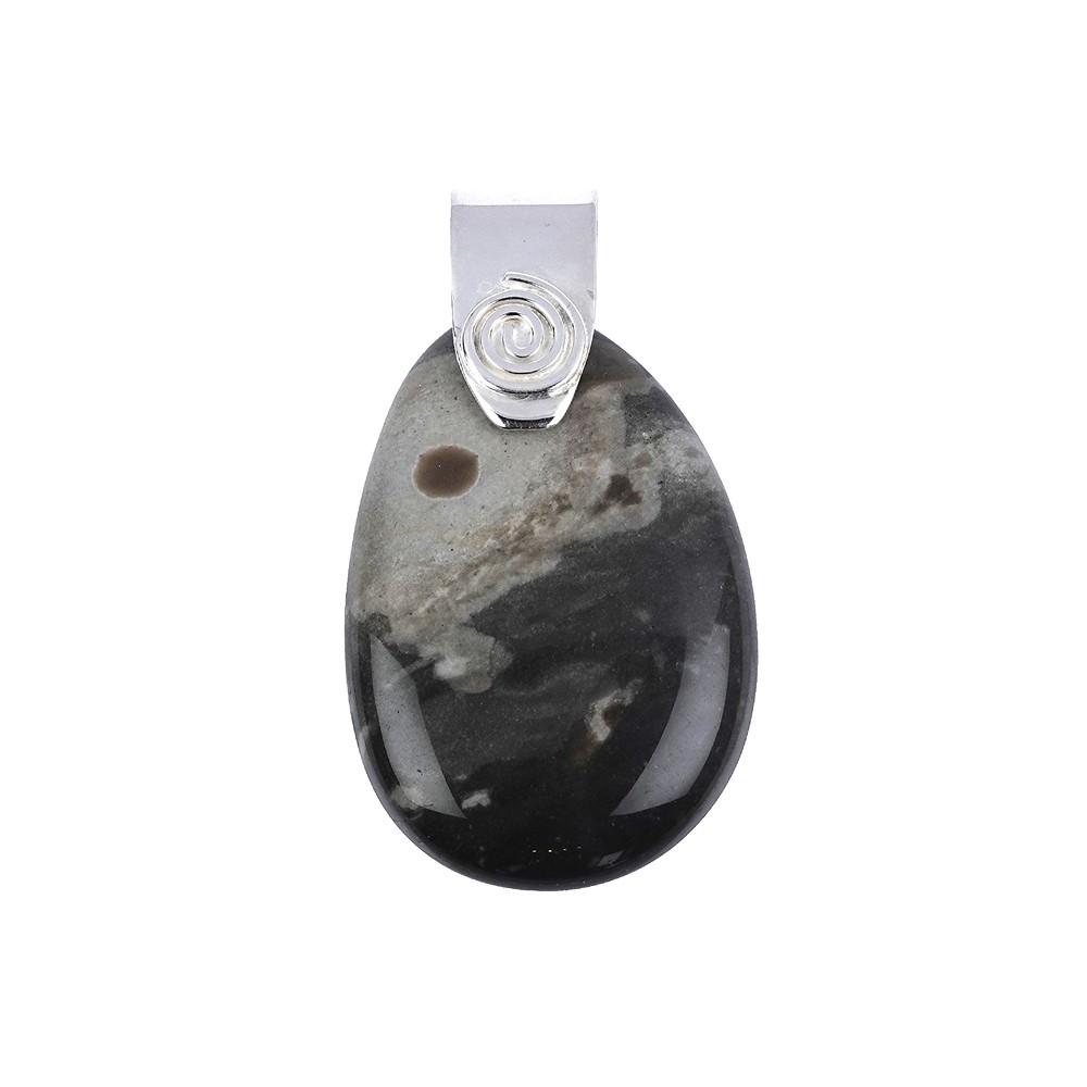 Flint pendant with spiral, 5.0 cm | wholesaler gems, healing stones & jewelry