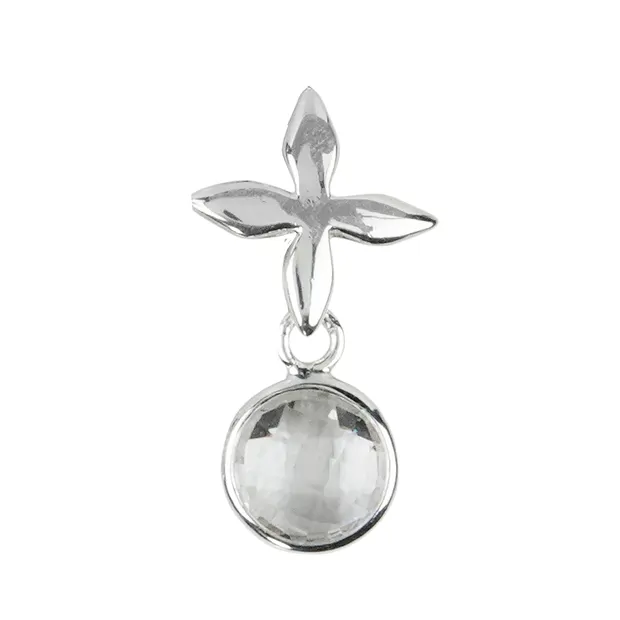 Anhänger Bergkristall (8mm) mit Kreuz, 2,7cm | Marco Schreier