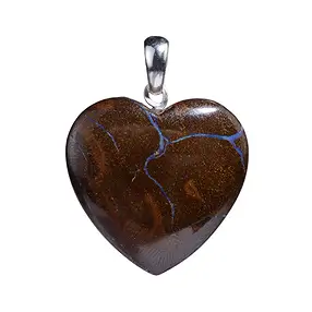 Pendentif opale de boulder, cœur (27 x 27mm), 3,5cm | Marco Schreier