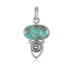 242005250004 Pendant Turquoise (stab.) oval (12.5 x 7.5mm), 1.8cm | Marco Schreier