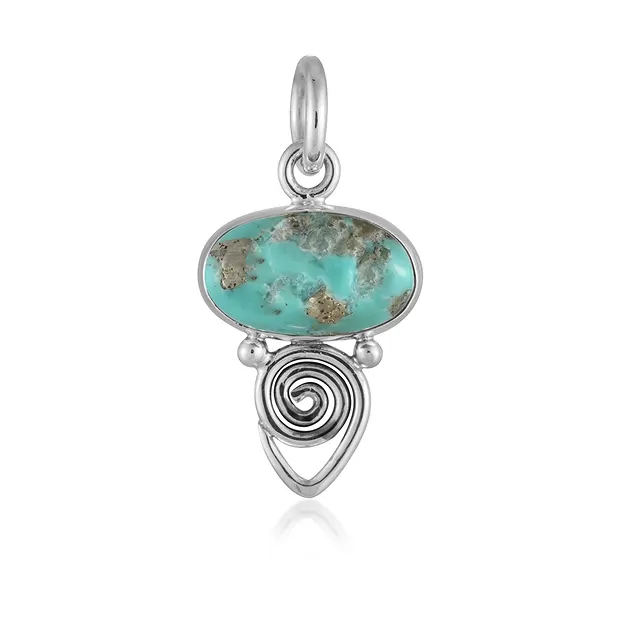 Pendant Turquoise (stab.) oval (12.5 x 7.5mm), 1.8cm | Marco Schreier
