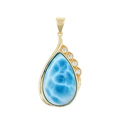 242008250004 Colgante de Larimar, gota (27 x 16mm), 4,2cm, Oro 375 | Marco Schreier